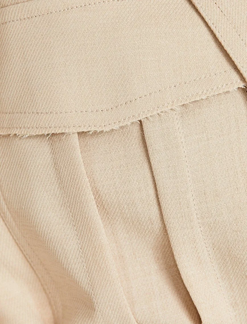 10618 Beige Tie Waist Pocket Jacket