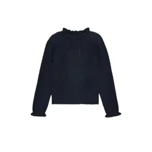 Abel & Lula girls mock neck ruffle sweater