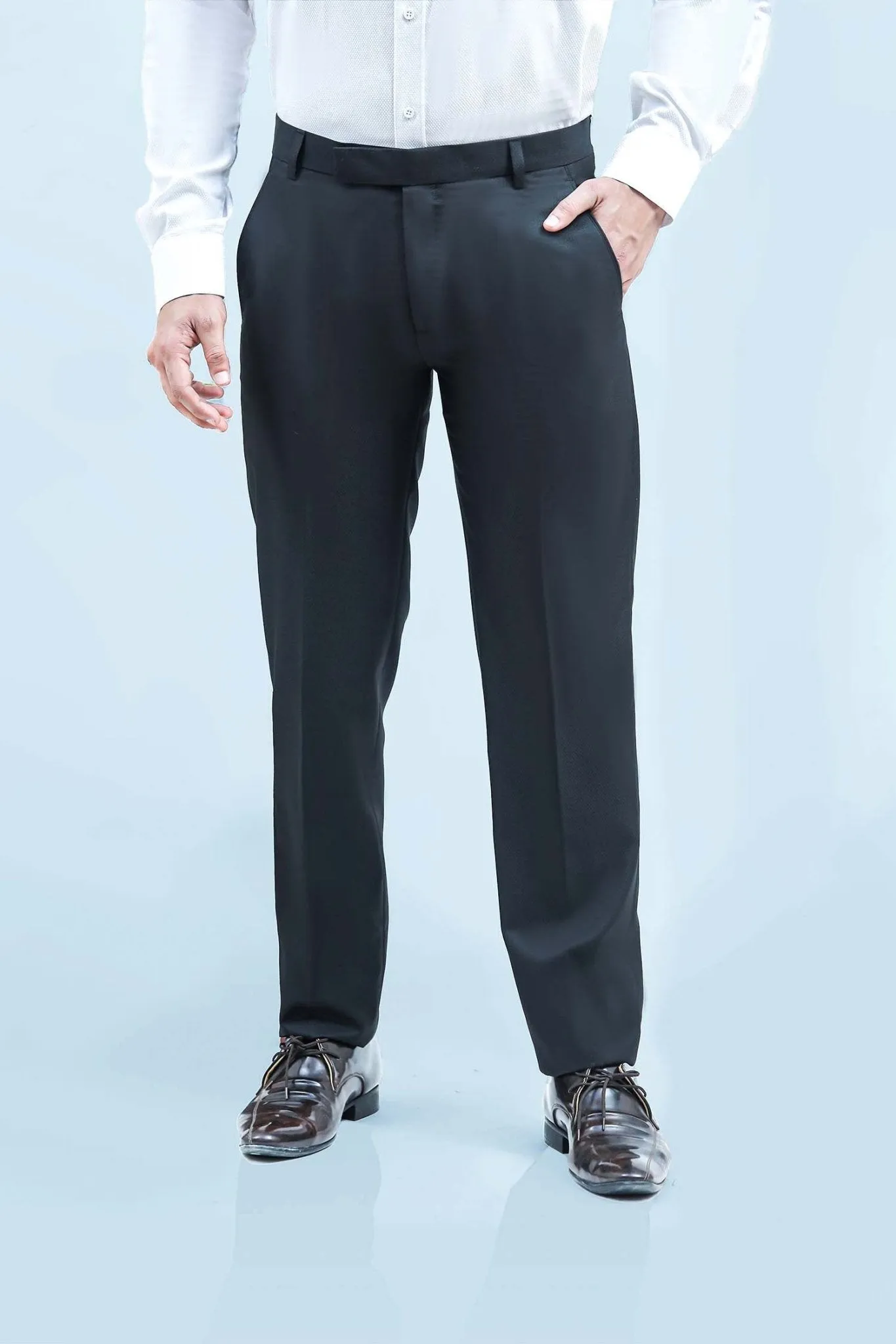 bluebird men's black formal trousers