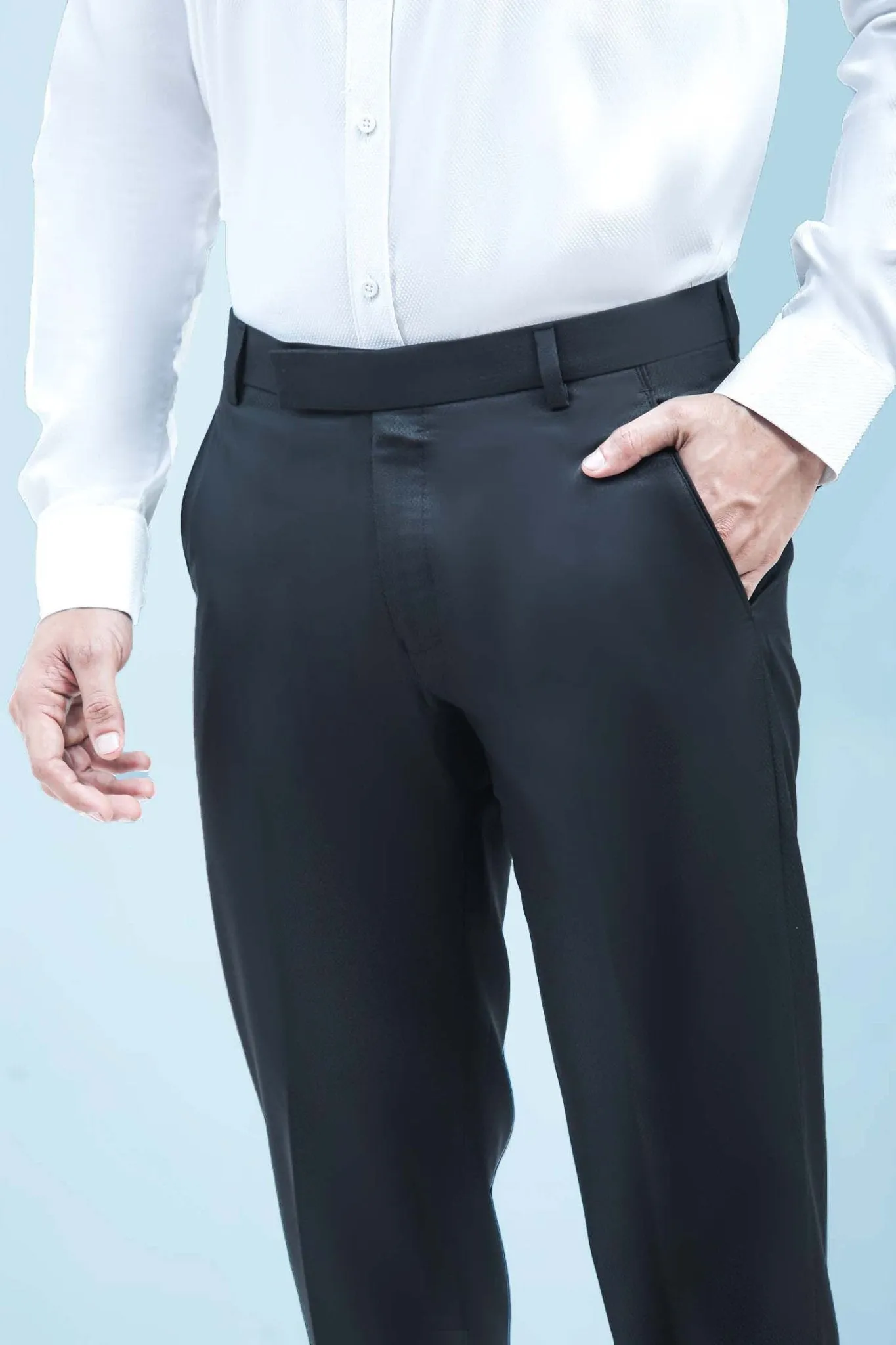 bluebird men's black formal trousers