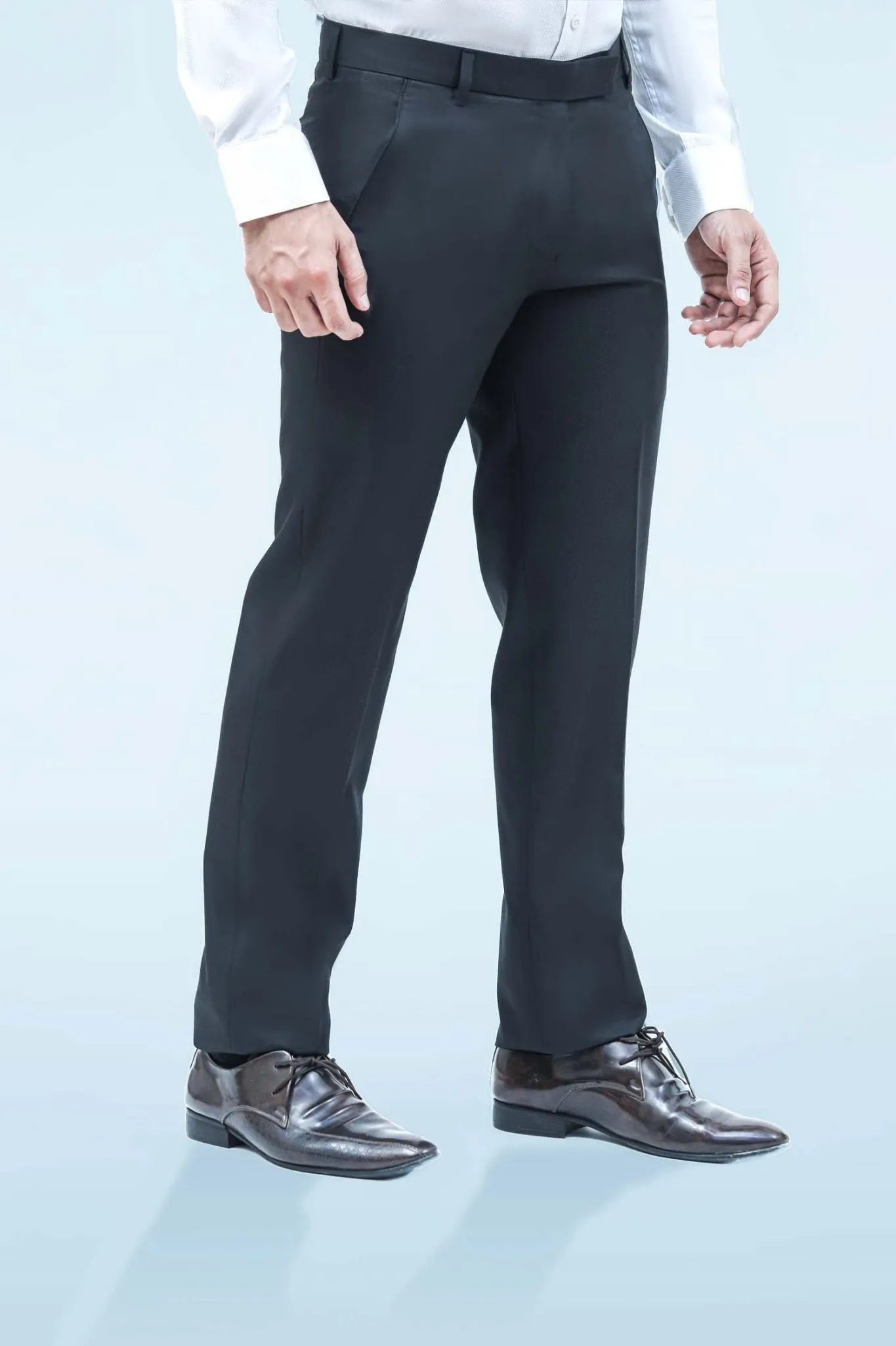 bluebird men's black formal trousers