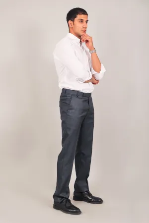Bluebird Men's Dark Blue-Grey Formal Trousers