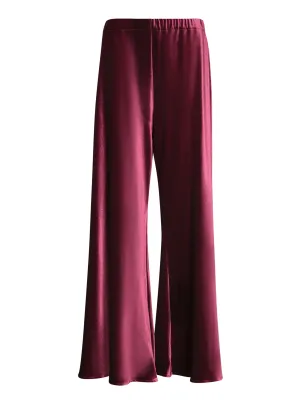 Bordeaux Velvet Palazzo Pants