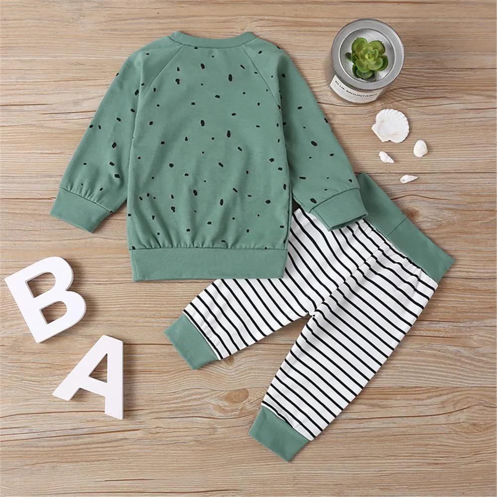 Boys Bear Dolka Dot Long Sleeve Top & Pants