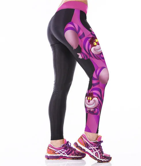 Cartoon Print Elastic Bodycon Yoga Pants For Women