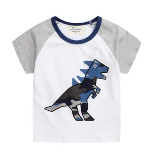 CARTOON T-REX PRINTED GRAPHIC TEE