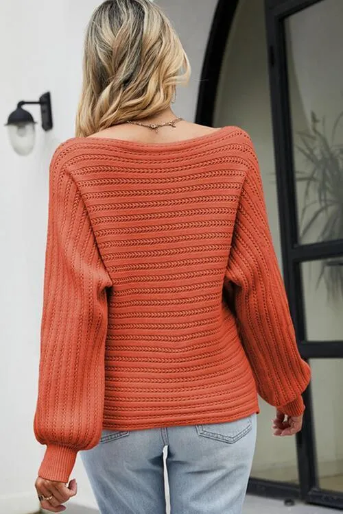 Chilly Chic Boat Neck Knit Sweater