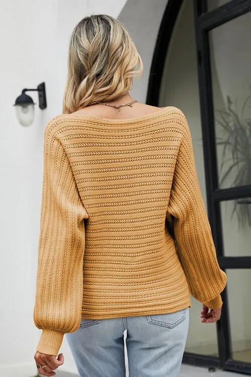 Chilly Chic Boat Neck Knit Sweater