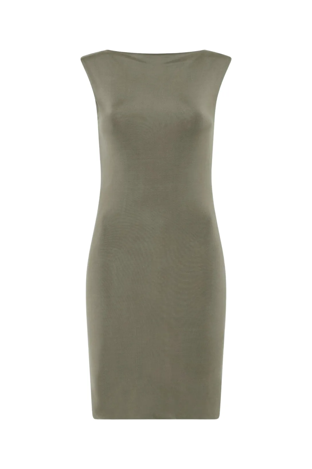 Cupro Jersey Mini Dress | Smokey Olive