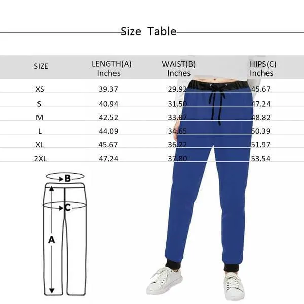 Custom Face Sweatpants Blue Unisex Personalized Closed Bottom Casual All Over Print Joggers