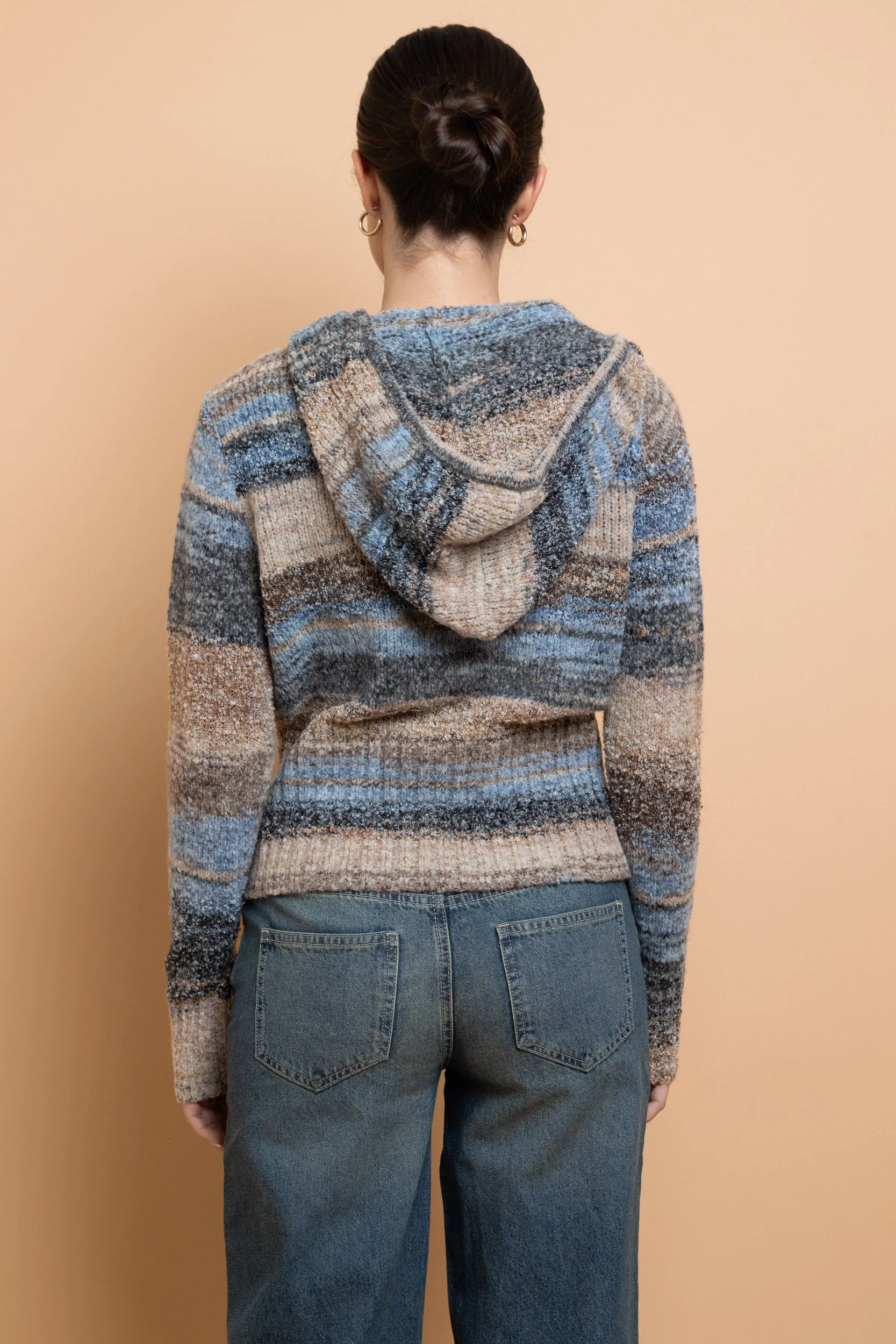 Daisy Street Deep Rib Zip Up Knit