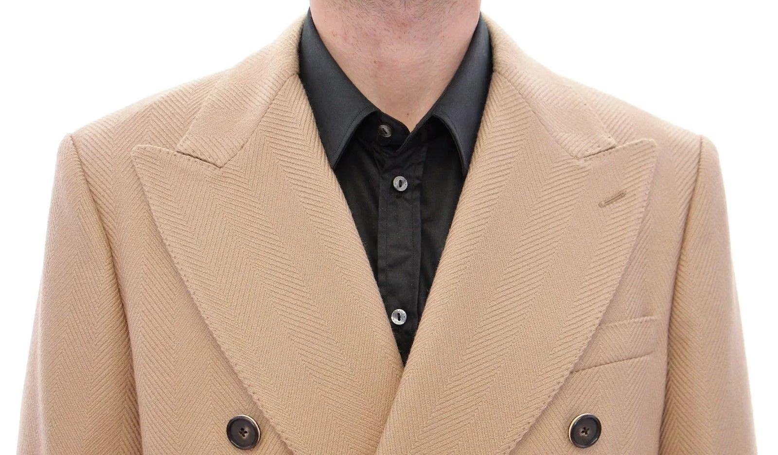 Dolce & Gabbana Beige Double Breasted Coat Jacket