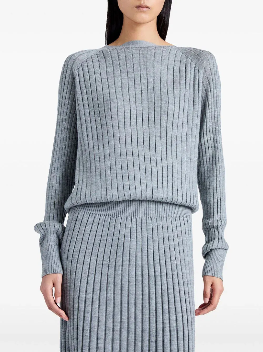 Eden Knit Dress in Light Grey Melange