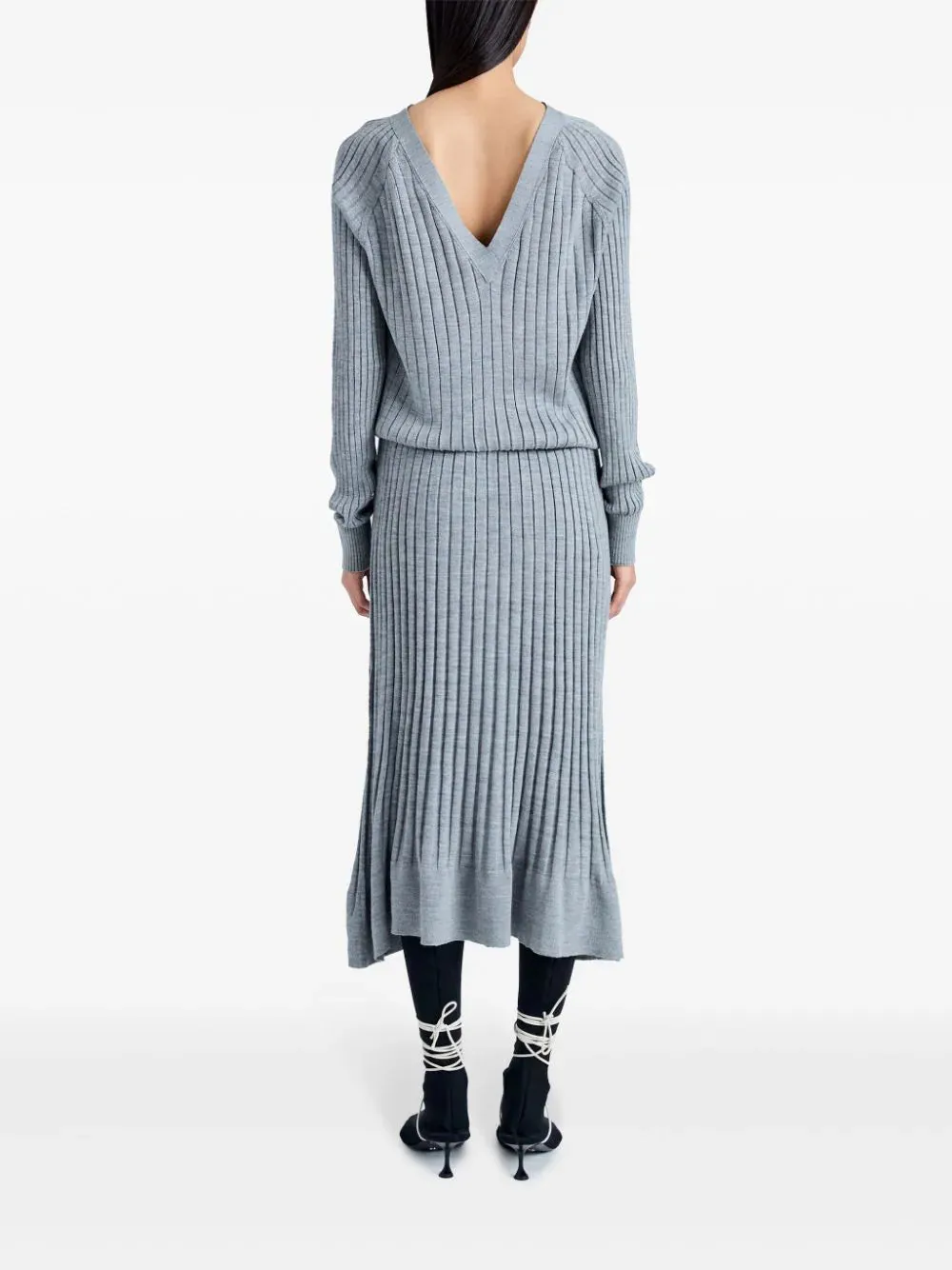 Eden Knit Dress in Light Grey Melange