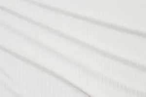 End of Bolt: 2 yards of Fashion Double Brushed Soft 8x2 Rib Solid White Knit 200 GSM - remnant