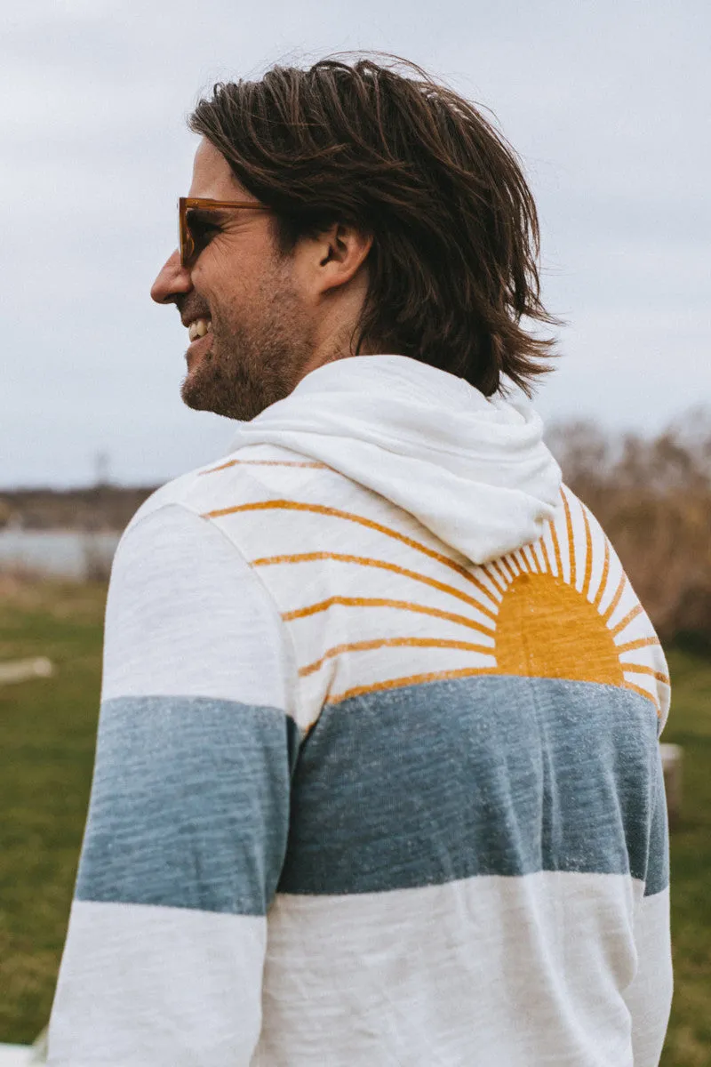 Faherty Sunwashed Sunray Slub Hoodie in Ocean Sunrise