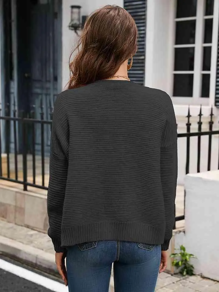 Fall Chic Buttoned V Neck Cardigan