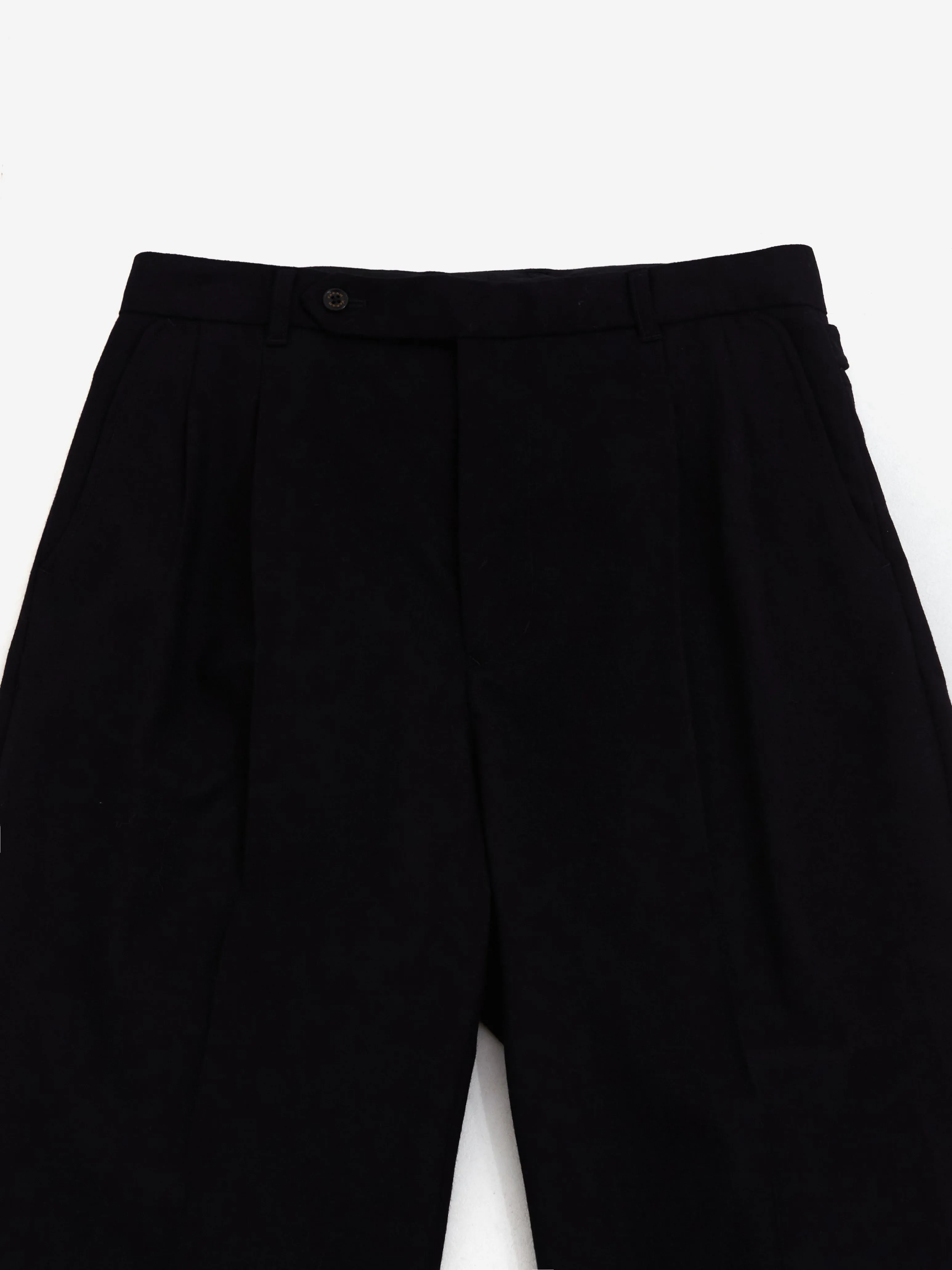 Farah Japan Two Tuck Side Adjustable Pants - Navy