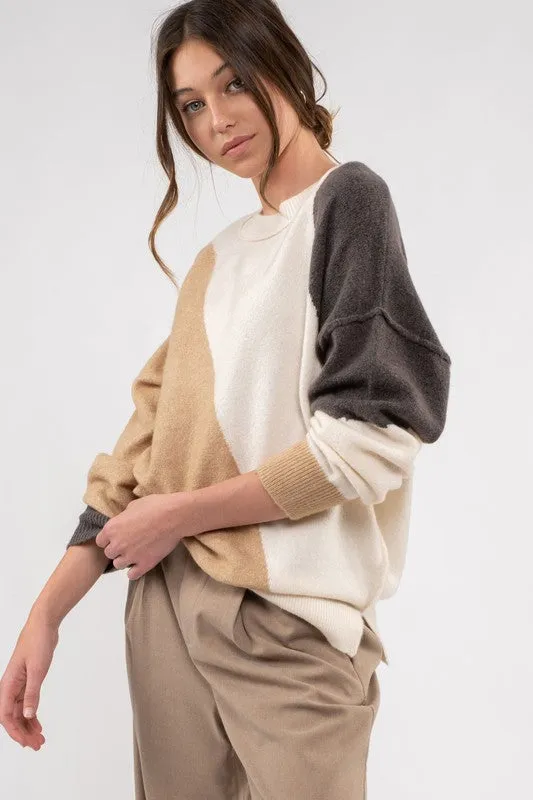 Gonna Love Colorblock Knit Sweater