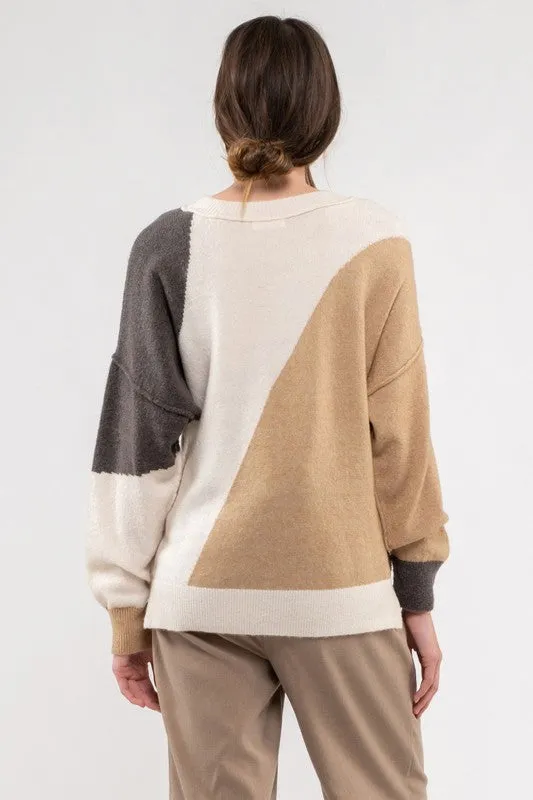 Gonna Love Colorblock Knit Sweater