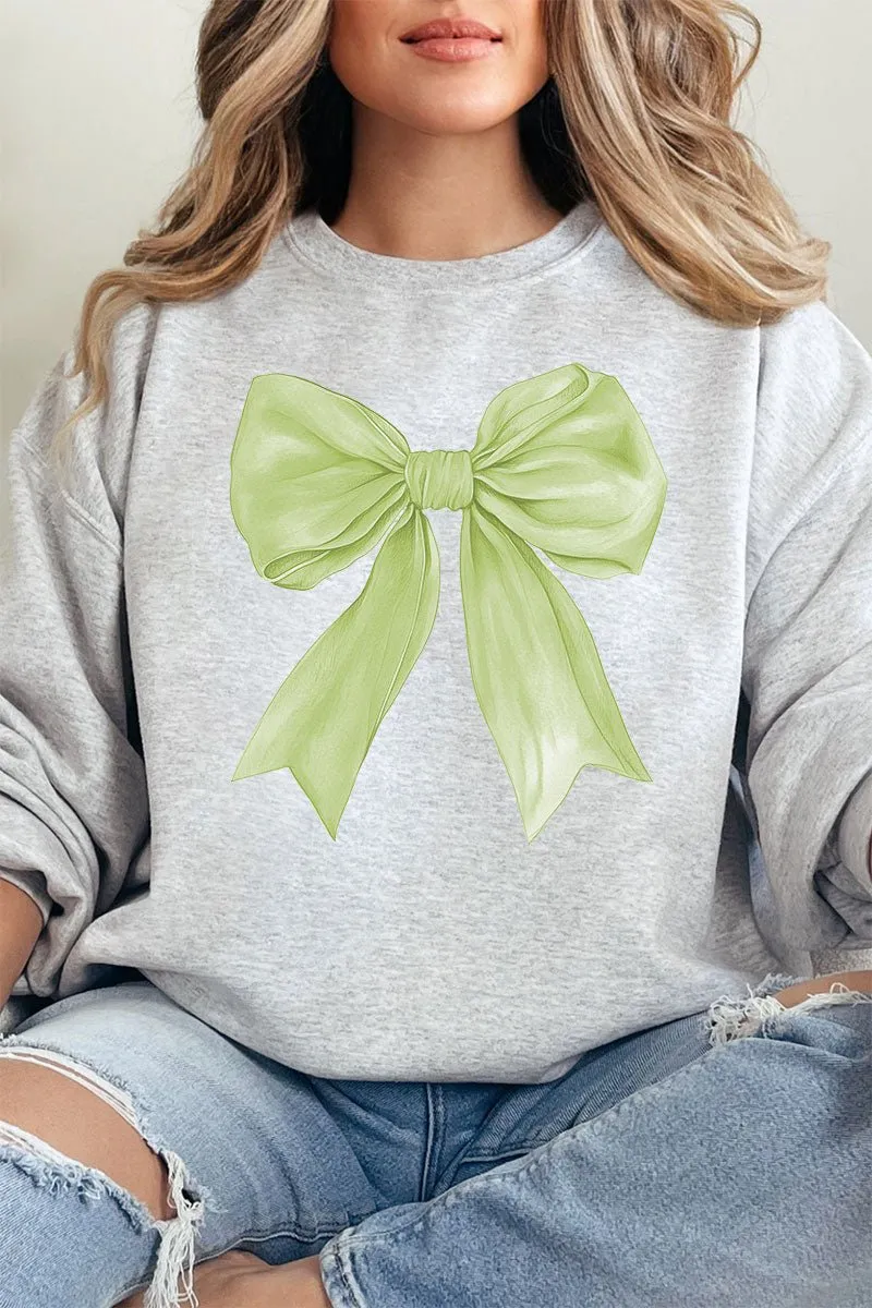 Green Watercolor Bow Unisex NuBlend Crew Sweatshirt