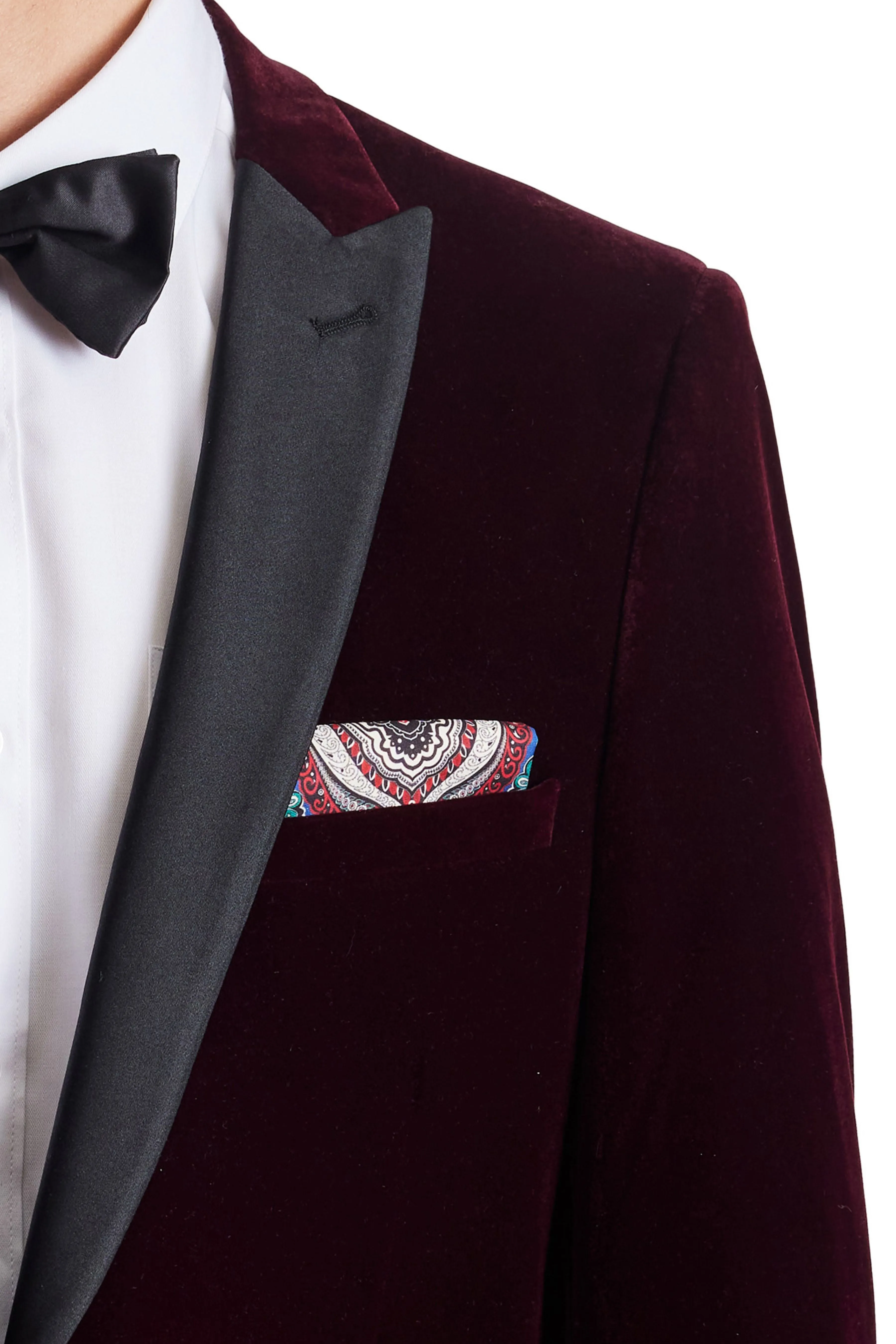 Grosvenor Peak Tux Jacket - slim - Rich Burgundy Velvet