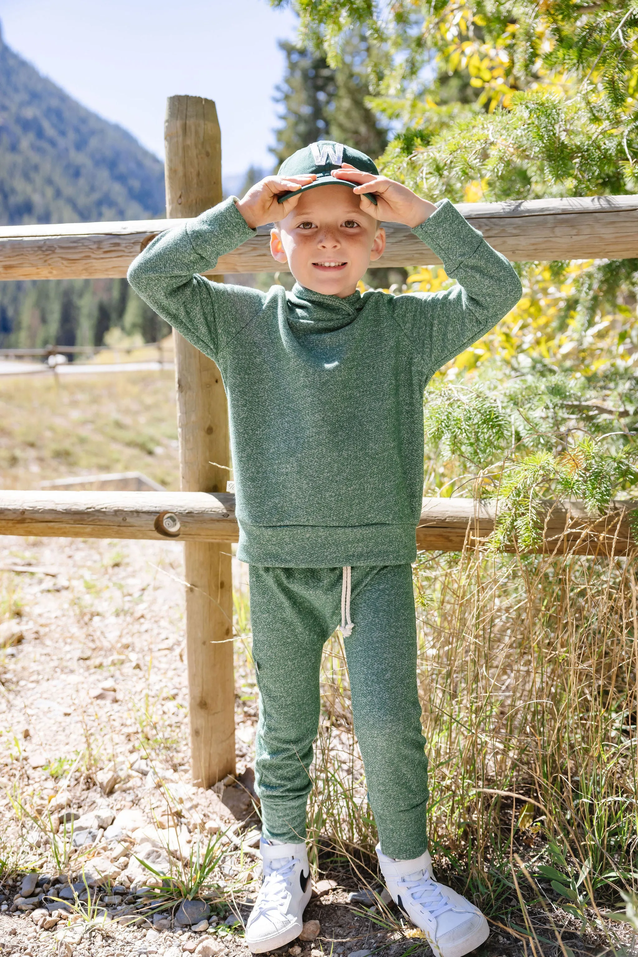 gusset pants CO - green heather