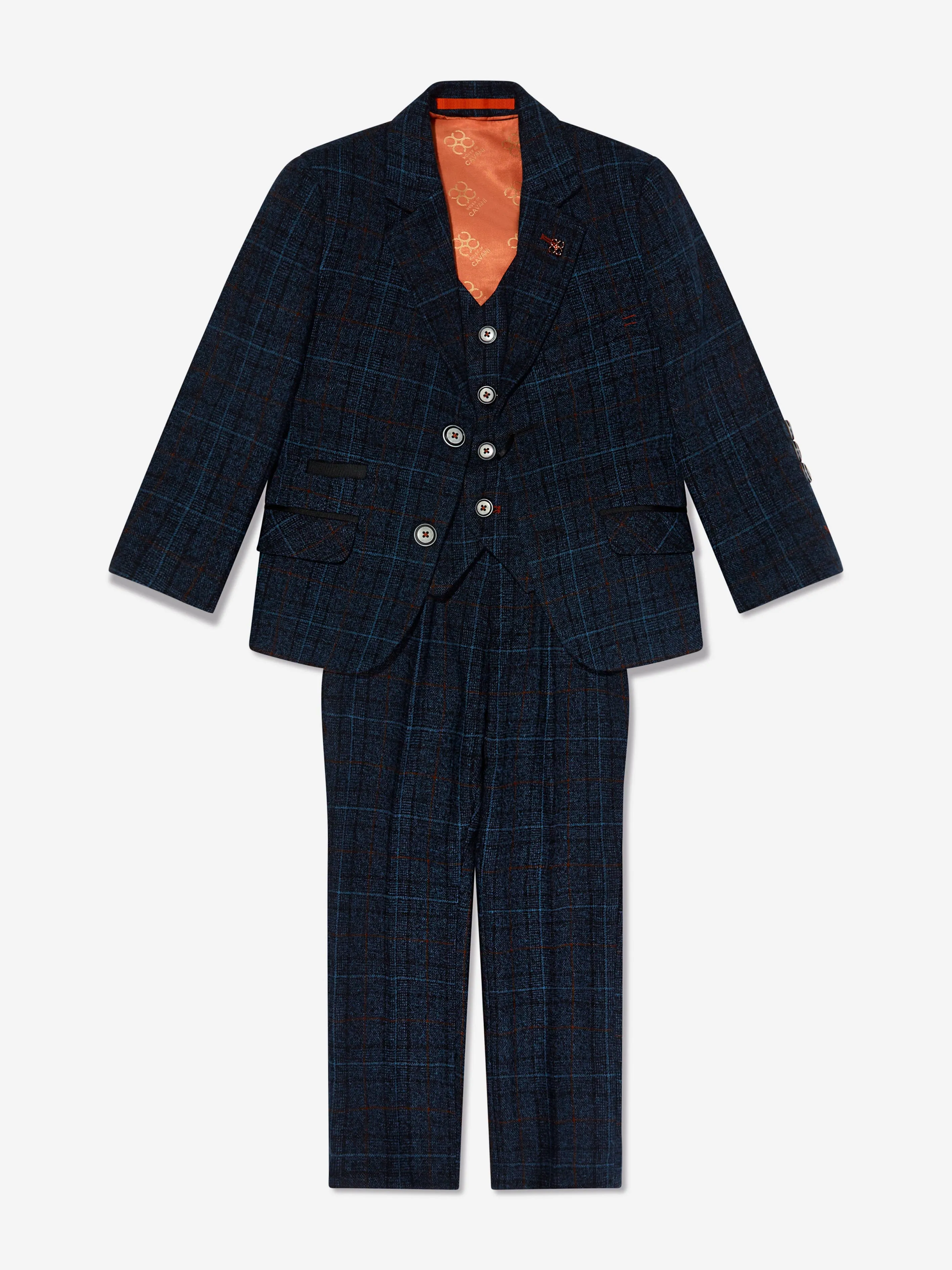 House Of Cavani Boys Cody Tweed Suit in Blue