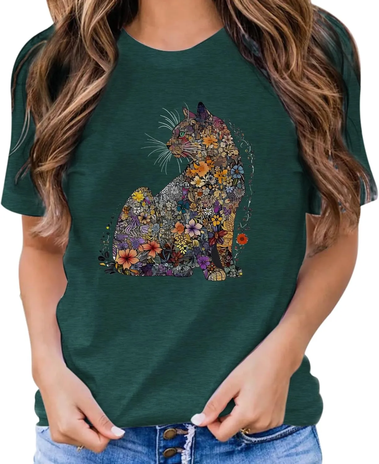 Hummingbird Shirt for Women Funny Women's Flower Graphic Tees Cute Bird Lover Short Sleeve Shirts ﻿