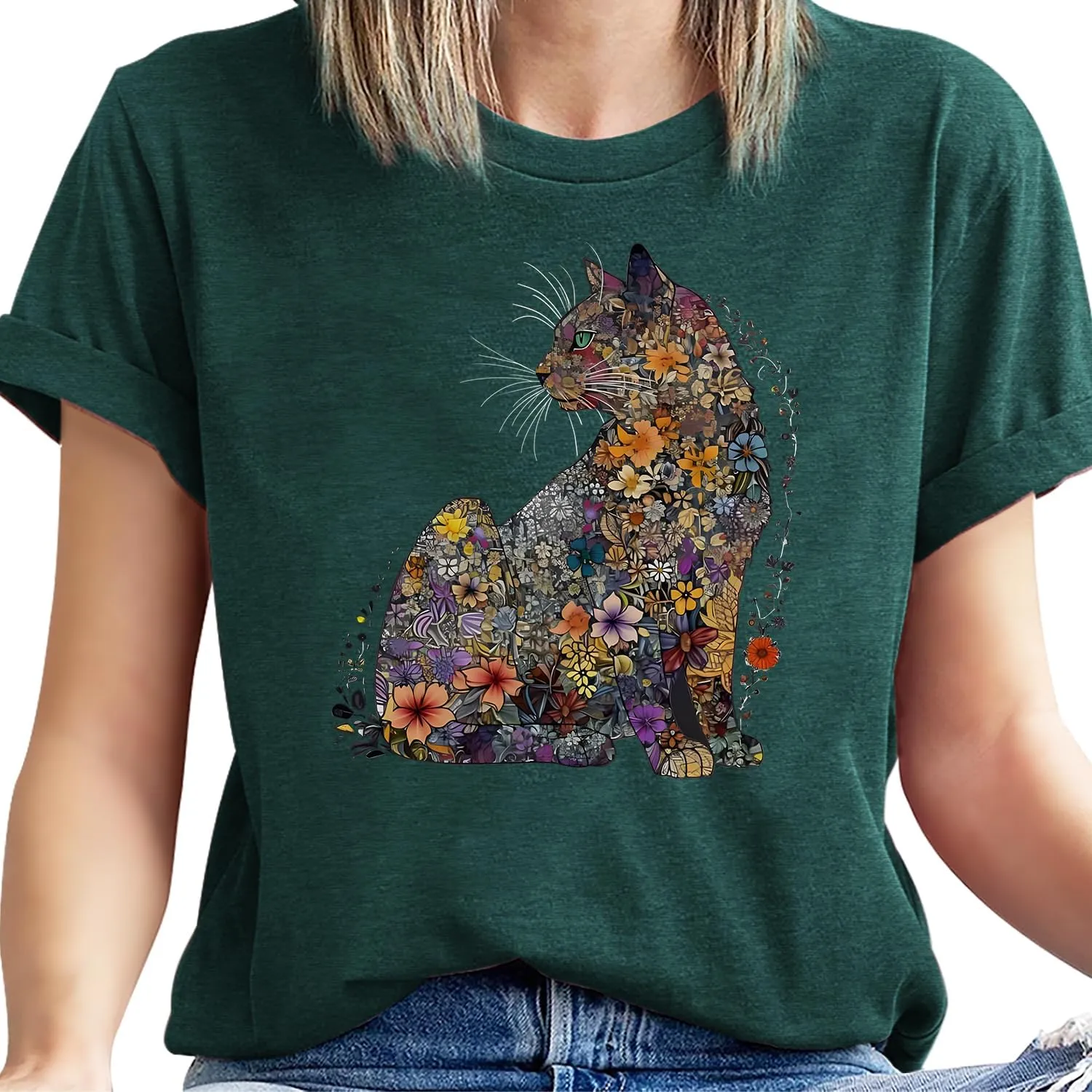 Hummingbird Shirt for Women Funny Women's Flower Graphic Tees Cute Bird Lover Short Sleeve Shirts ﻿
