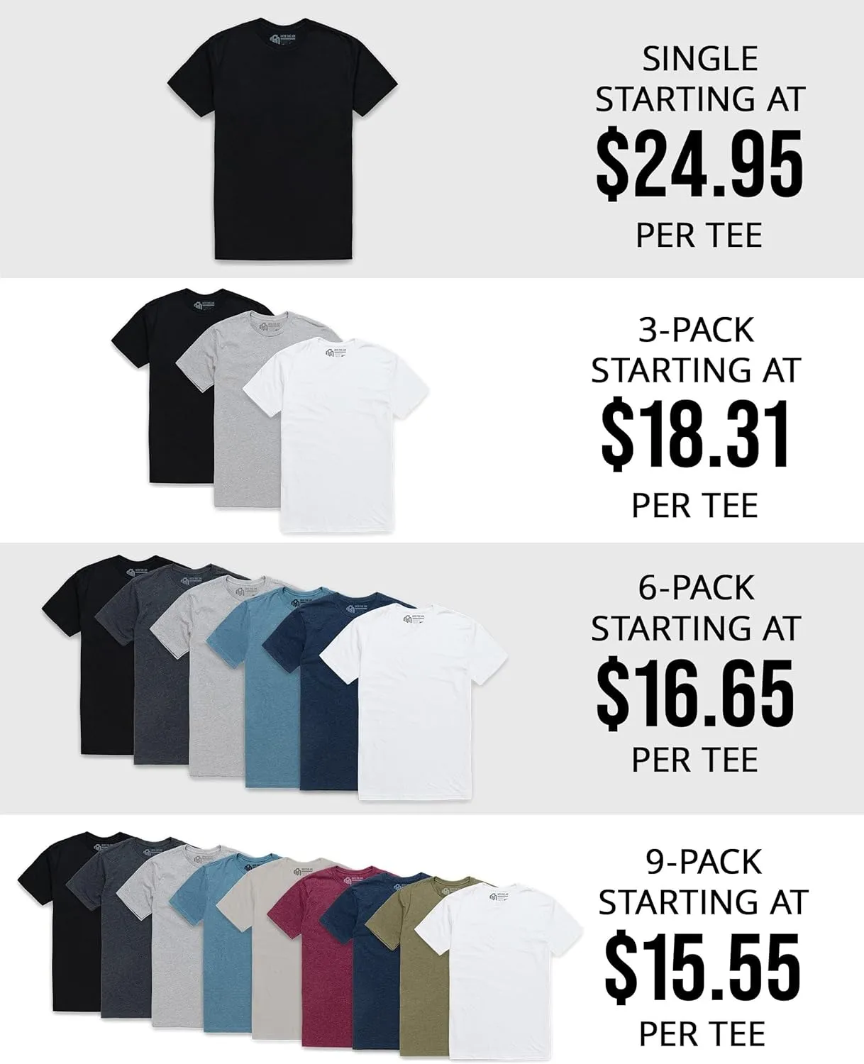 INTO THE AM Mens T Shirt - Short Sleeve Crew Neck Soft Fitted Tees S - 4XL Fresh Classic Tshirts