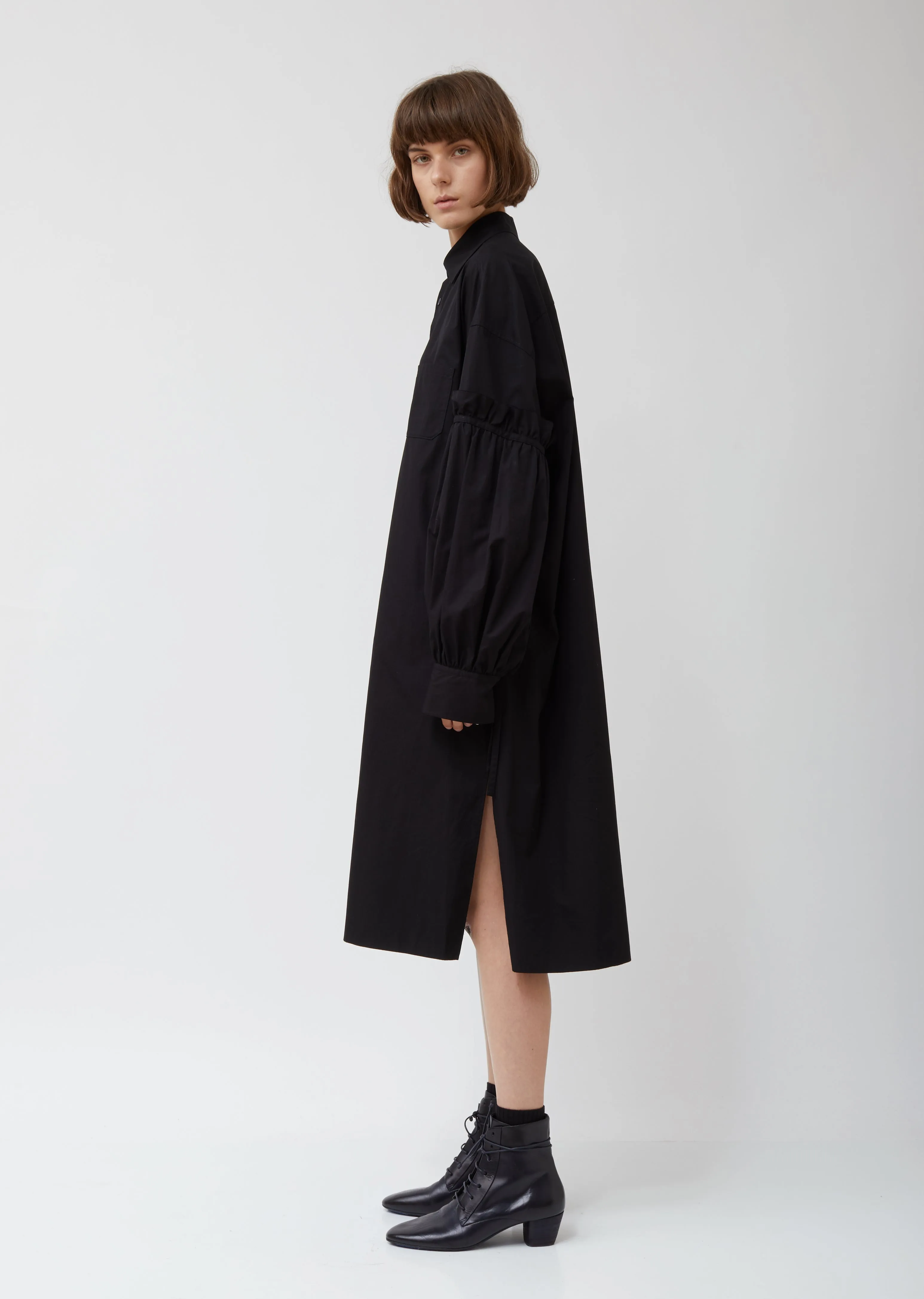 Layered Sleeve Shirtdress