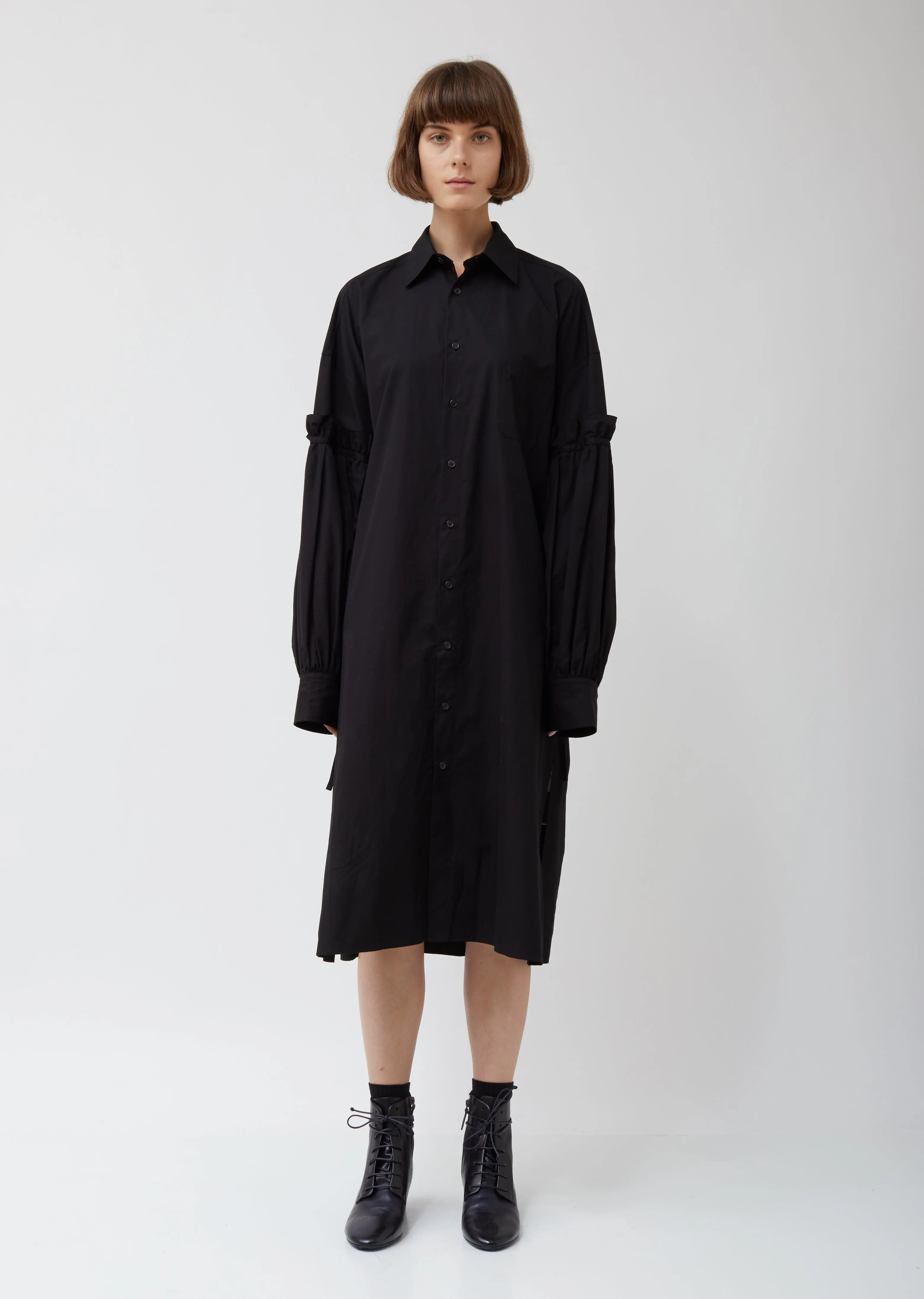 Layered Sleeve Shirtdress