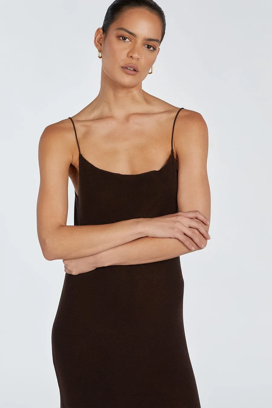 LINCOLN CHOC MIDI DRESS