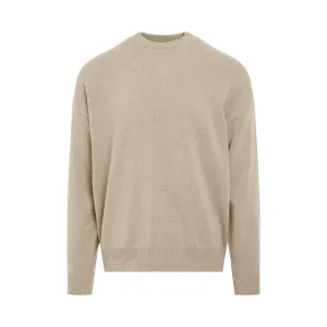 Logo Embroidered Knit Sweater in Beige