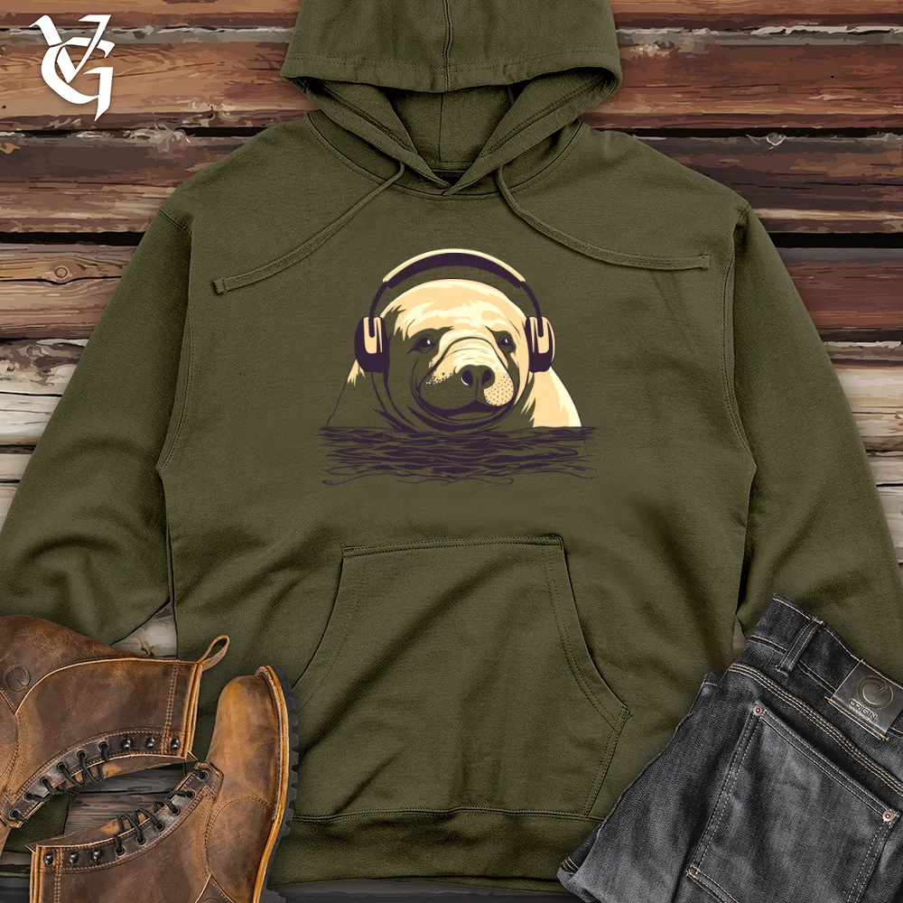 Manatee Headphone Bliss Midweight Hooded Sweatshirt