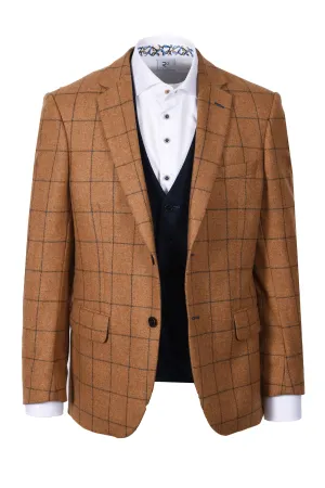 Mazzelli Jacket And Waistcoat Camel Check