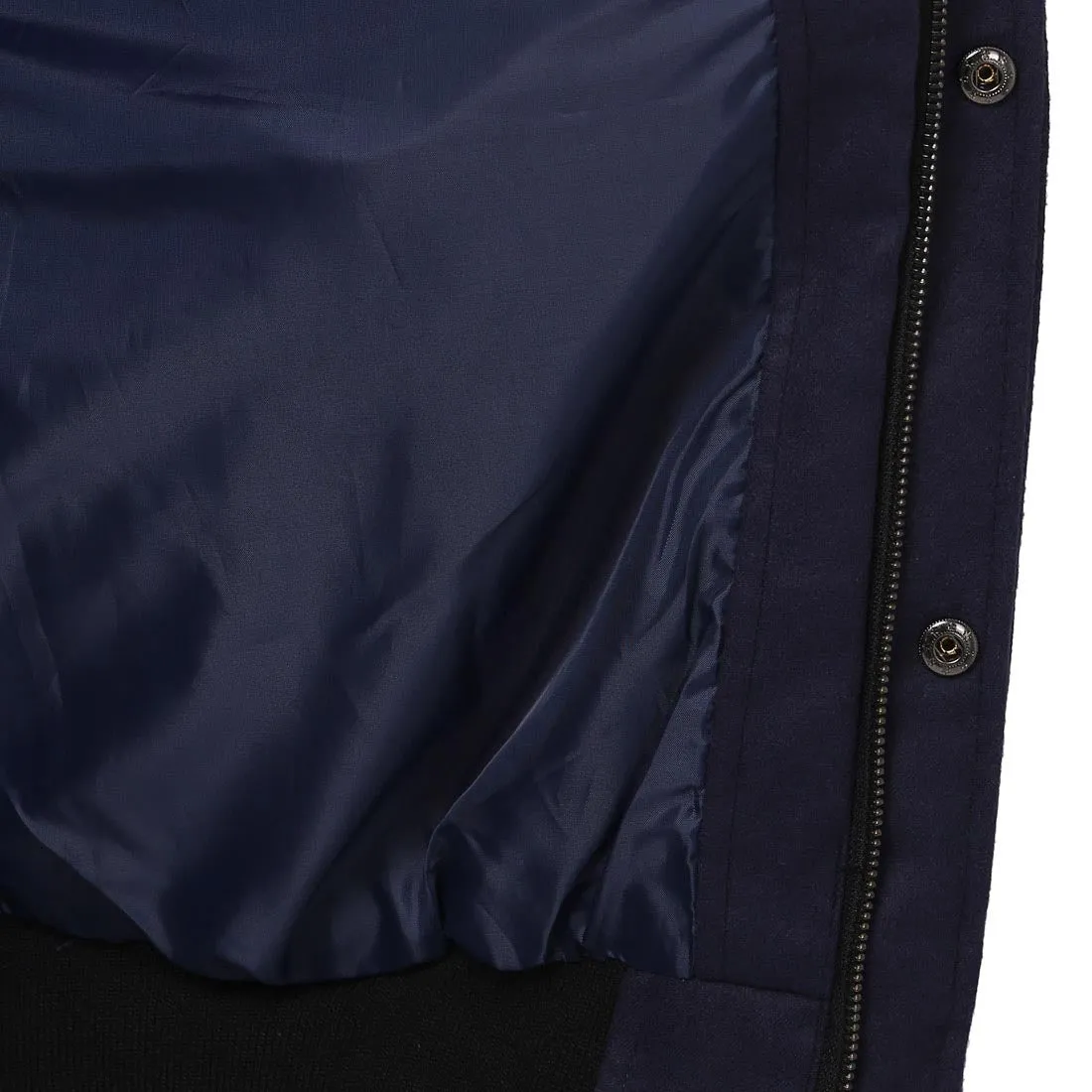 Men Navy Tailored Fit Cotton Polyester Blend Full Sleeve Jackets