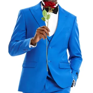 Men's Cerulean Blue Full Suit - The Romantic Prom Ensemble