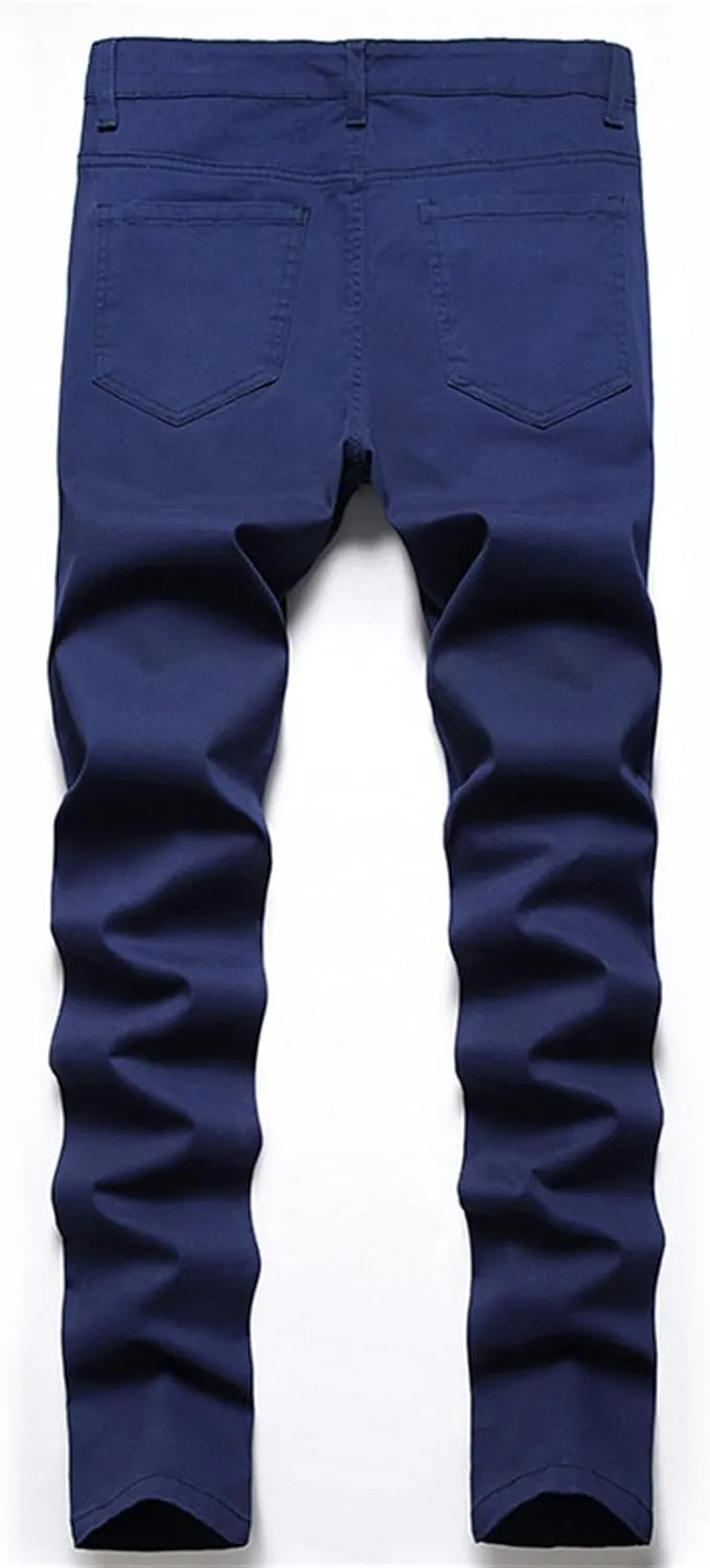 Mens Pants Jeans Slim Fit Loose Fit Straight Leg Jeans Comfortable Flexible Denim Pants Hip Hop Streetwear