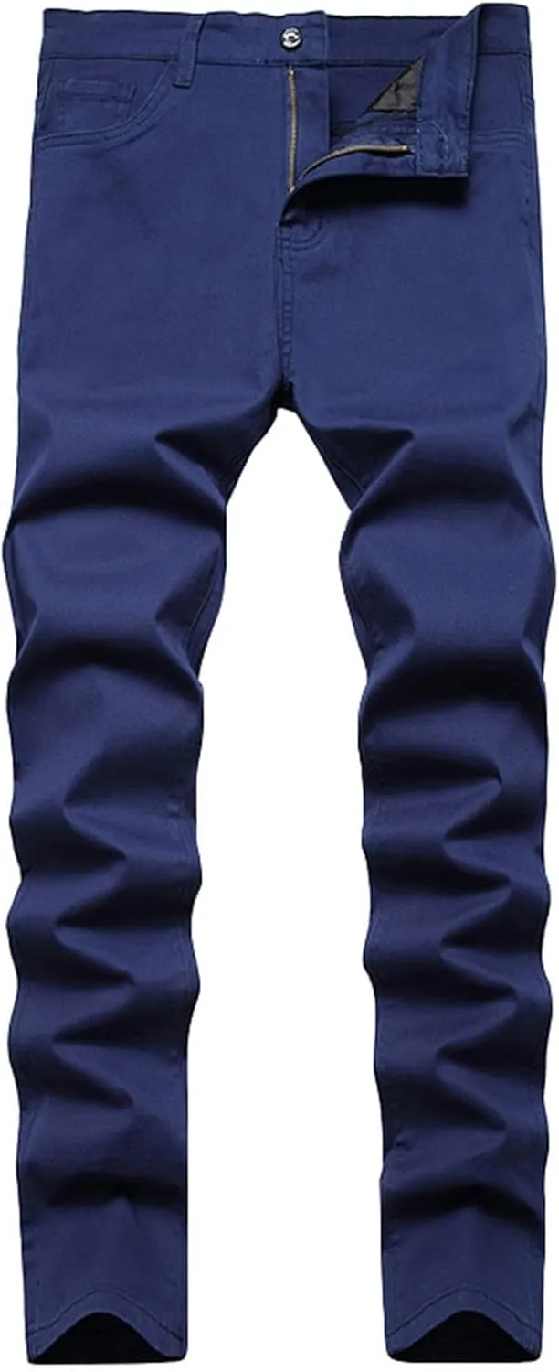 Mens Pants Jeans Slim Fit Loose Fit Straight Leg Jeans Comfortable Flexible Denim Pants Hip Hop Streetwear