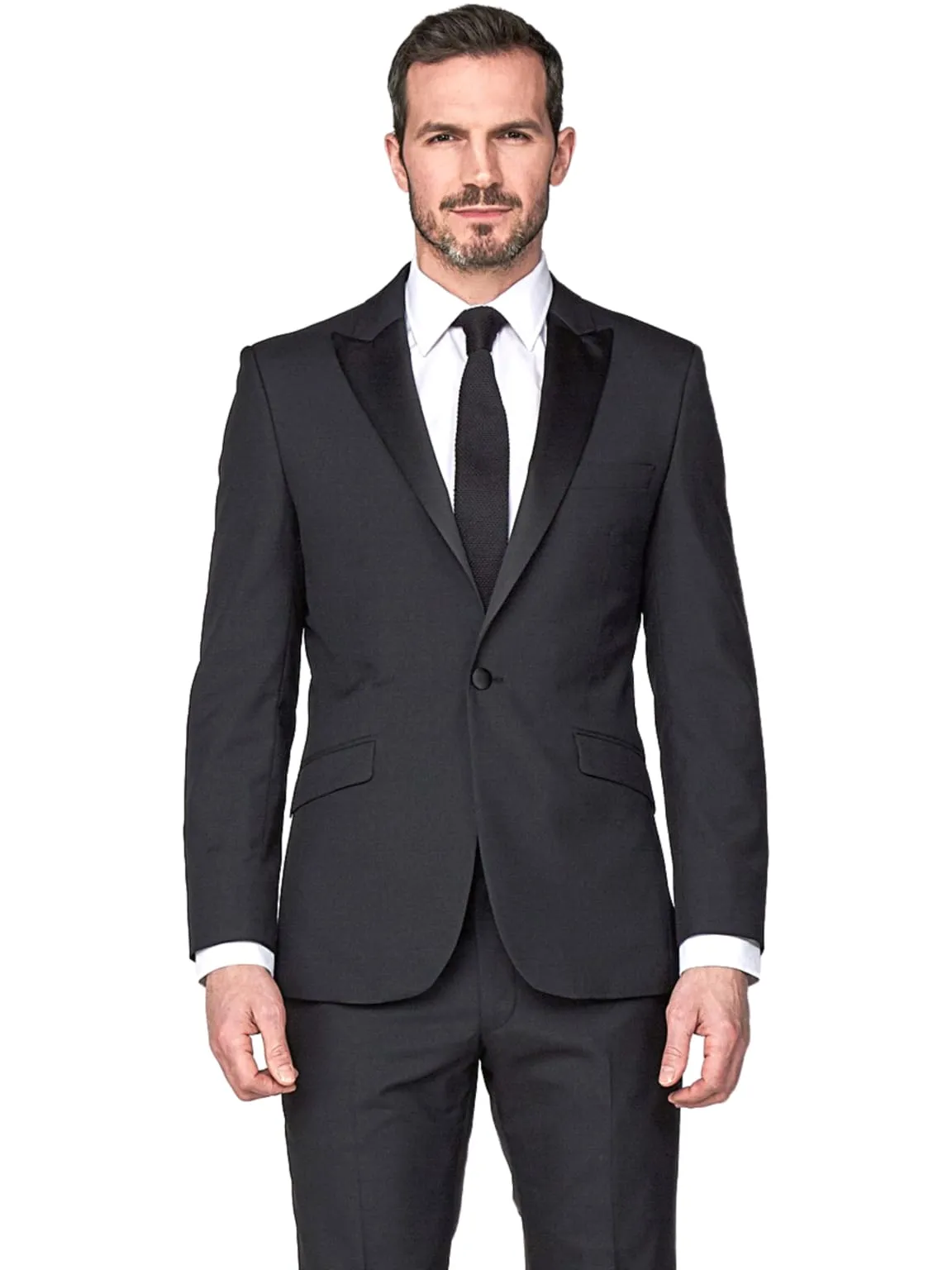 Menswearr Essentials Black Slim Fit Two Piece Premier Dinner Suit