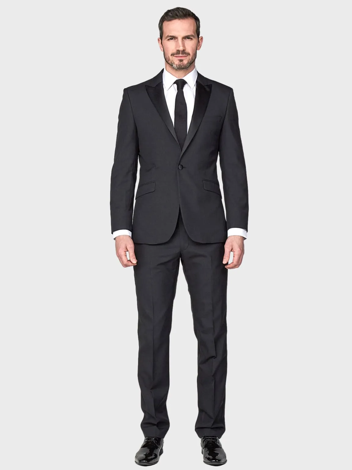 Menswearr Essentials Black Slim Fit Two Piece Premier Dinner Suit