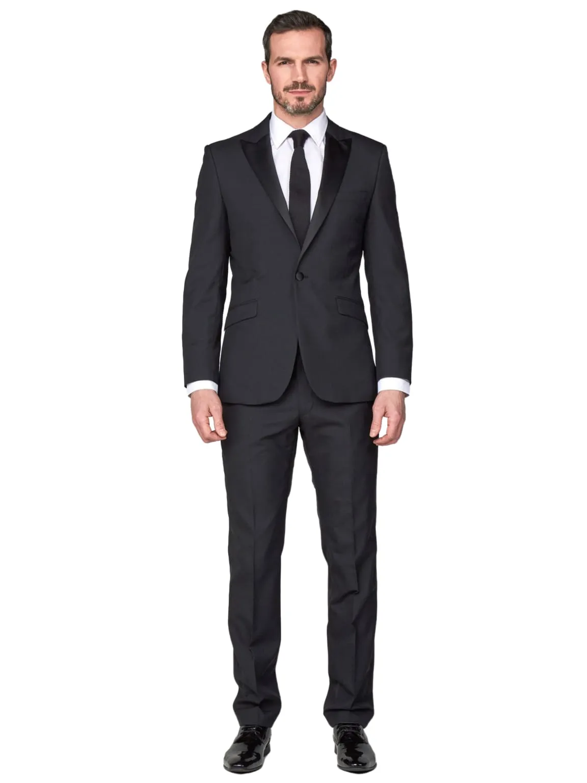 Menswearr Essentials Black Slim Fit Two Piece Premier Dinner Suit