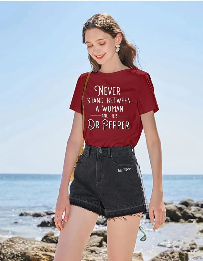 MNLYBABY Funny Saying Shirt for Women Letters Graphic Short Sleeve Casual Top Tees