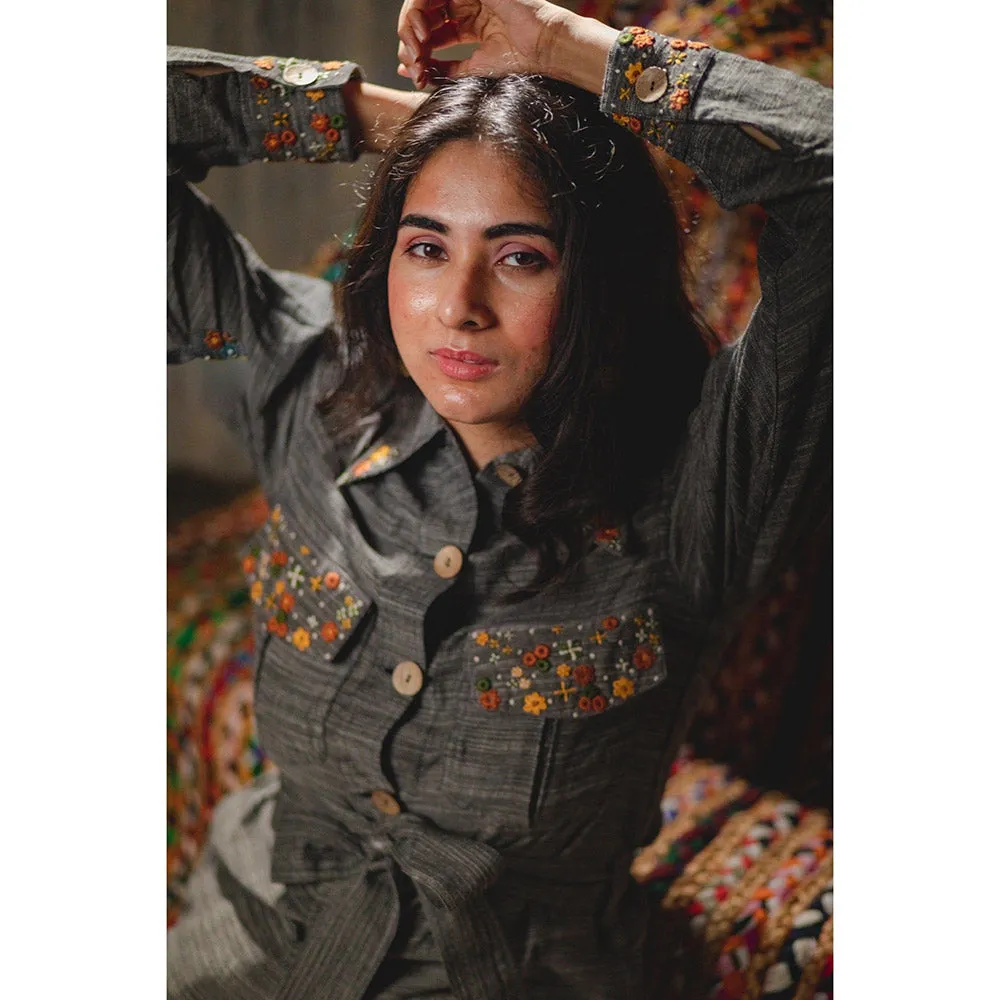 Mushio Aafreen Jacket with Hand Embroidery (Set of 2)