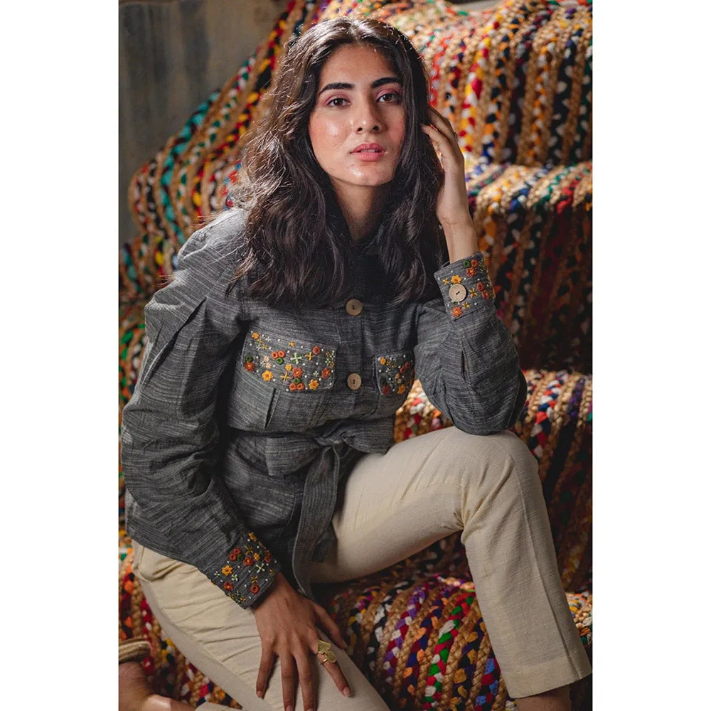 Mushio Aafreen Jacket with Hand Embroidery (Set of 2)