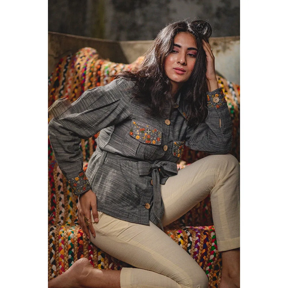 Mushio Aafreen Jacket with Hand Embroidery (Set of 2)