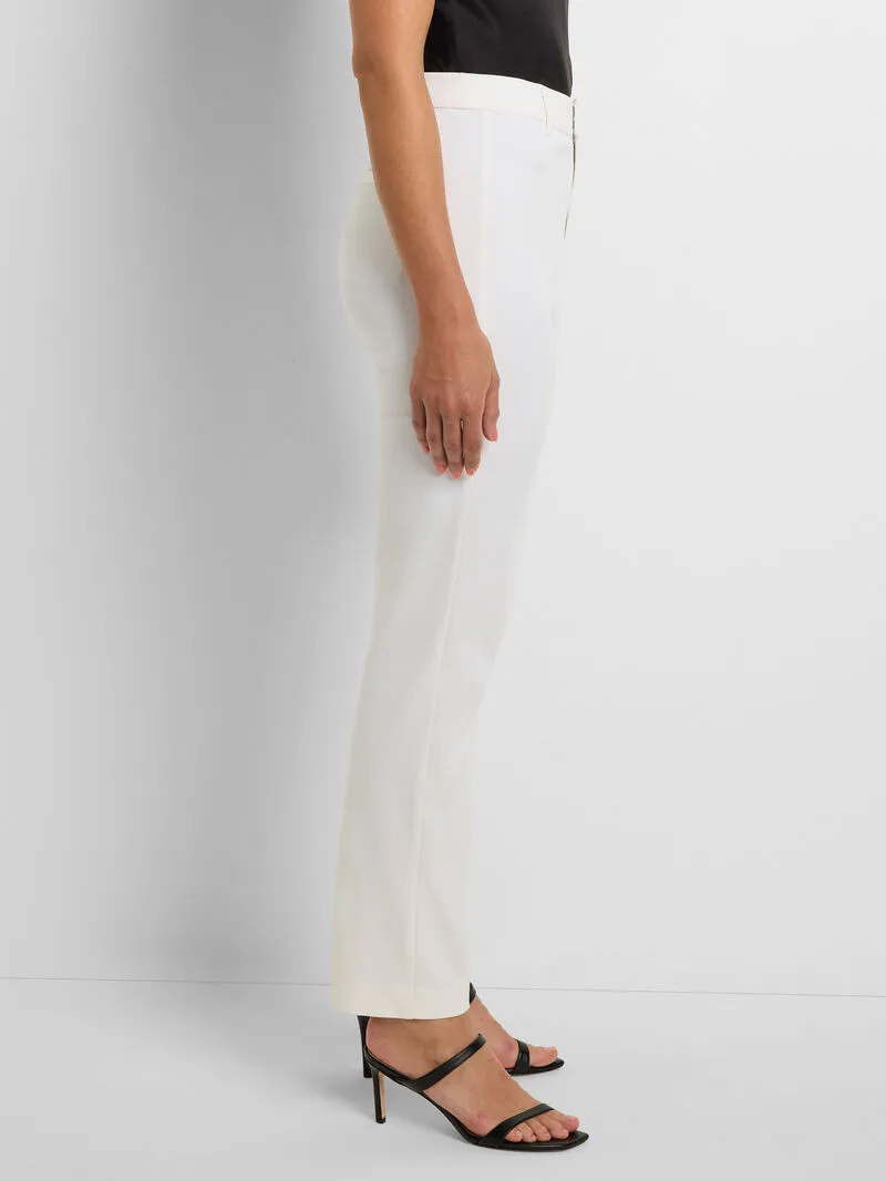 Nic   Zoe 28" Cotton Bi-Stretch Copley Straight Pant in Paper White