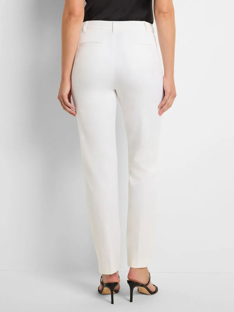 Nic   Zoe 28" Cotton Bi-Stretch Copley Straight Pant in Paper White